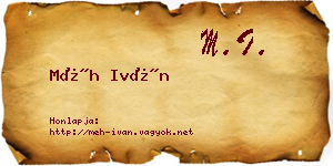 Méh Iván névjegykártya
